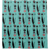 Retro atoomera midden midden midden midden midden  douchegordijn (Voorkant)