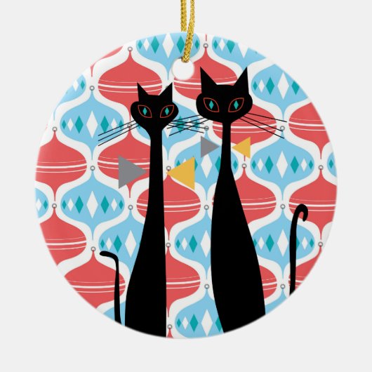 Retro atoomera midden midden midden midden midden  keramisch ornament (Voorkant)