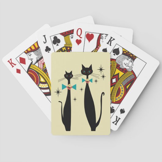 Retro atoomera midden midden midden midden midden  pokerkaarten (Achterkant)