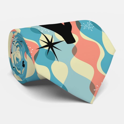 Retro atoomera midden midden midden midden midden  stropdas (Opgerold)