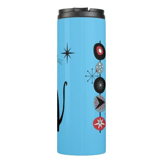 Retro atoomera midden midden midden midden midden  thermosbeker (Achterkant)