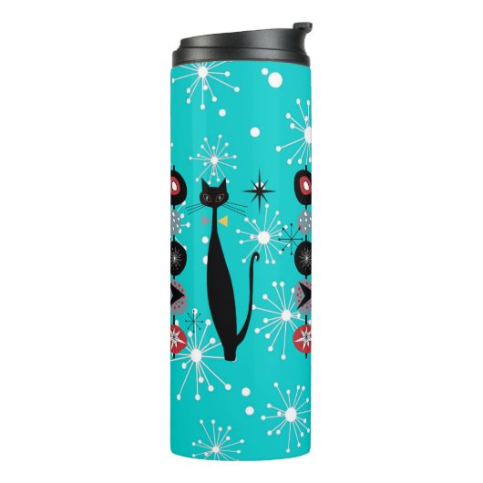 Retro atoomera midden midden midden midden midden thermosbeker (Gedraaid links)