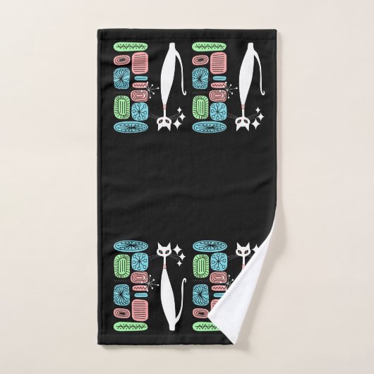 Retro atoomera middeneeuwse moderne kool bad handdoek (Handdoek)