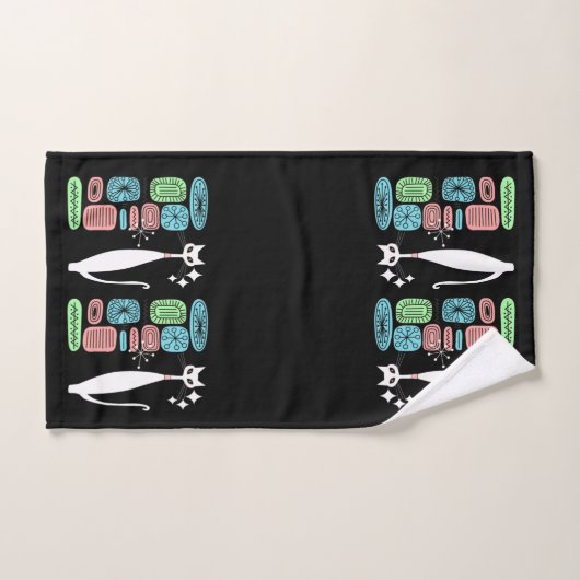 Retro atoomera middeneeuwse moderne kool bad handdoek (Handdoek)
