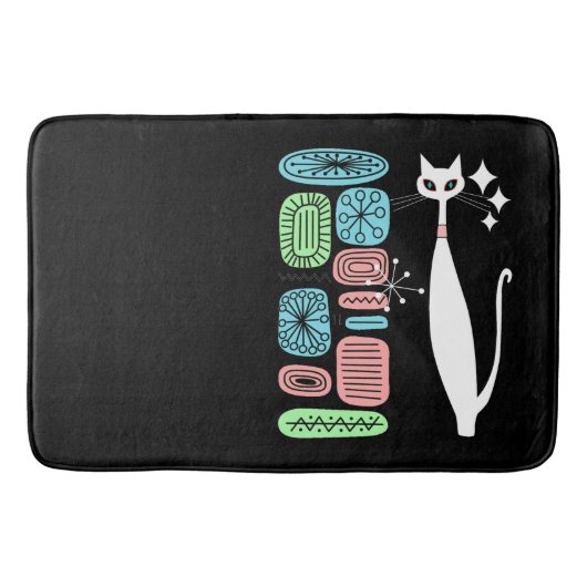 Retro atoomera middeneeuwse moderne kool badmat (Voorkant)