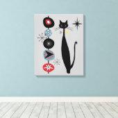 Retro atoomera middeneeuwse moderne kool canvas afdruk (Insitu (Houten vloer))