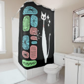 Retro atoomera middeneeuwse moderne kool douchegordijn (In situ)