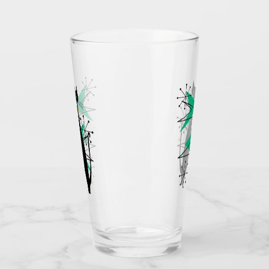 Retro atoomera middeneeuwse moderne kool glas (Links)