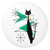 Retro atoomera middeneeuwse moderne kool keramische knop (Voorkant)