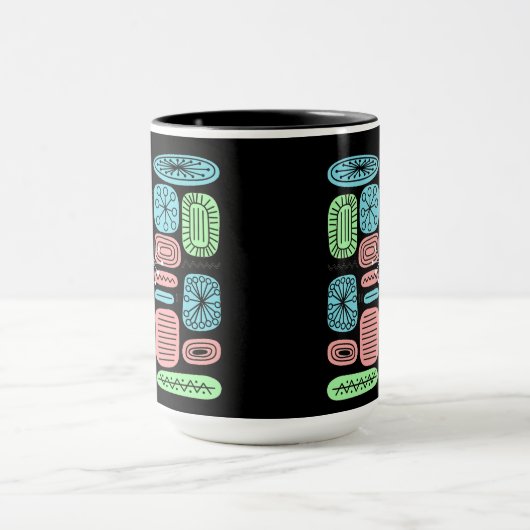 Retro atoomera middeneeuwse moderne kool mok (Midden)