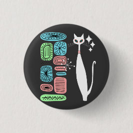 Retro atoomera middeneeuwse moderne kool ronde button 3,2 cm