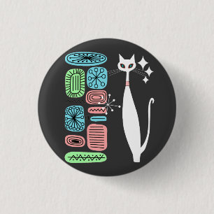 Retro atoomera middeneeuwse moderne kool ronde button 3,2 cm