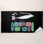 Retro atoomera middeneeuwse moderne kool strandlaken (Voorkant)