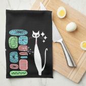 Retro atoomera middeneeuwse moderne kool theedoek (Quarter Fold)