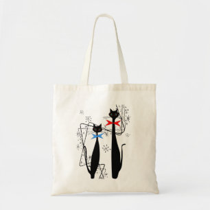 Retro atoomera middeneeuwse moderne kool tote bag