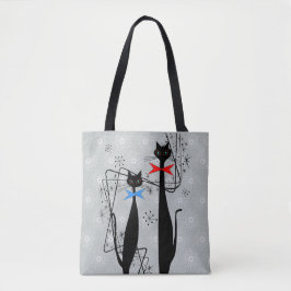 Retro atoomera middeneeuwse moderne koude vacht tote bag