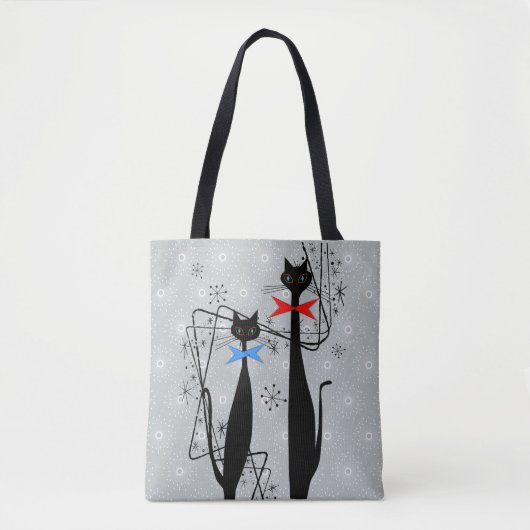 Retro atoomera middeneeuwse moderne koude vacht tote bag (Voorkant)
