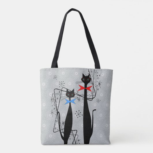 Retro atoomera middeneeuwse moderne koude vacht tote bag (Achterkant)