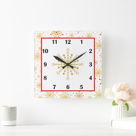 Retro atoomgrafisch vierkante klok (Huis)