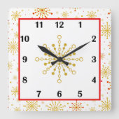 Retro atoomgrafisch vierkante klok (Voorkant)