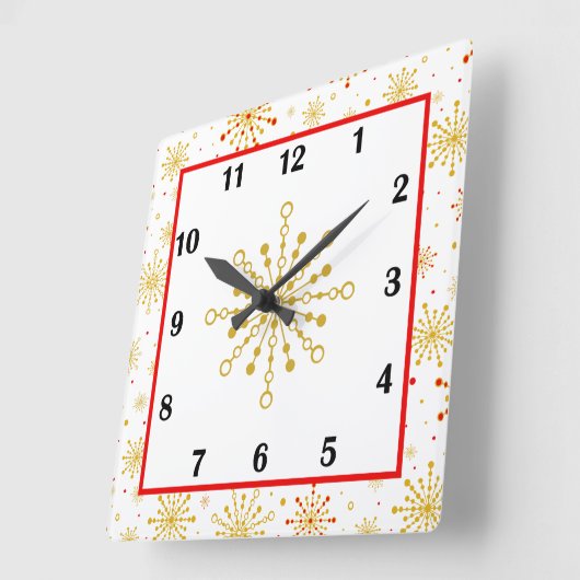 Retro atoomgrafisch vierkante klok (Hoek)