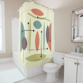 Retro atoomhep Abstract Douchegordijn (In situ)