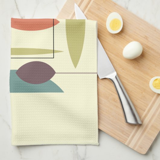 Retro atoomhep Abstract Theedoek (Quarter Fold)