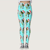 Retro atoomkat midden eeuw moderne Kerstmis Leggings (Voorkant)