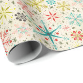 Retro  atoomkerstsopflakken cadeaupapier (Rol Hoek)