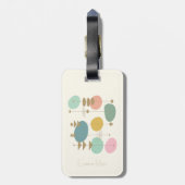 Retro atoomleeftijd Mid Mod MCM geometrisch met na Bagagelabel (Achterkant verticaal)