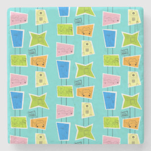 Retro AtoomOnderzetter van de Steen van de Kitsch Stenen Onderzetter