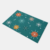Retro Atoomplaneten Starbursts Blauwgroen Deurmat (Schuin)