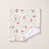 Retro atoomroze set handdoeken (Wasdoekje)