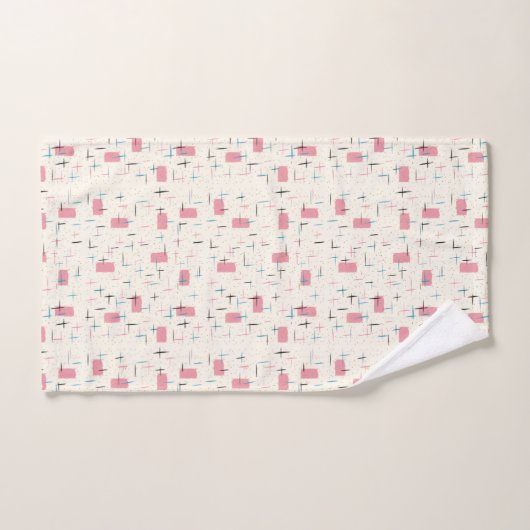 Retro atoomroze set handdoeken (Handdoek)