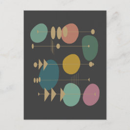 Retro atoomruimtetijdperk midden eeuw modern briefkaart