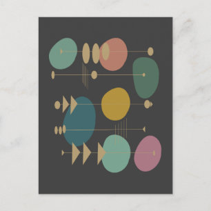 Retro atoomruimtetijdperk midden eeuw modern briefkaart