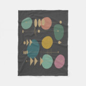 Retro atoomruimtetijdperk midden eeuw modern fleece deken (Voorkant)