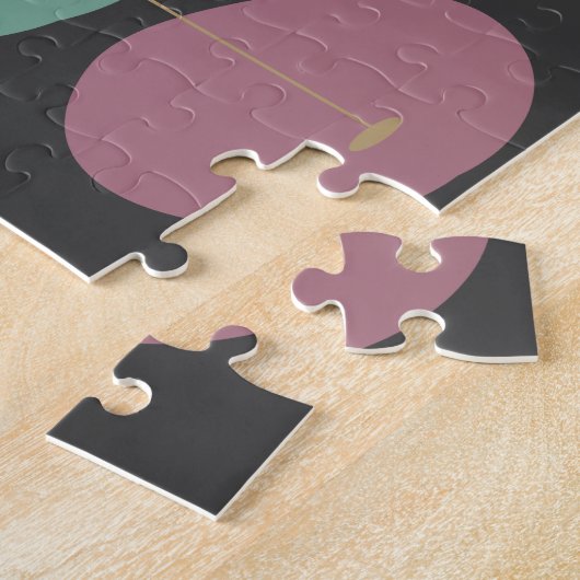 Retro atoomruimtetijdperk midden eeuw modern legpuzzel (Zijkant)