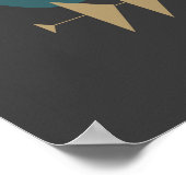 Retro atoomruimtetijdperk midden eeuw modern poster (Hoek)