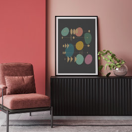 Retro atoomruimtetijdperk midden eeuw modern poster