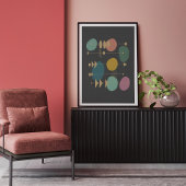 Retro atoomruimtetijdperk midden eeuw modern poster