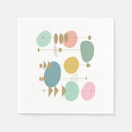 Retro atoomruimtetijdperk midden eeuw modern servet