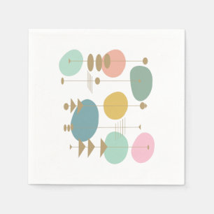 Retro atoomruimtetijdperk midden eeuw modern servet