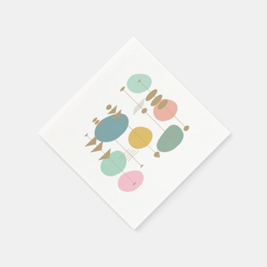 Retro atoomruimtetijdperk midden eeuw modern servet (Hoek)