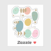 Retro atoomruimtetijdperk midden eeuw modern sticker (Vel)