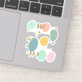 Retro atoomruimtetijdperk midden eeuw modern sticker