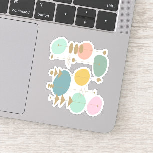 Retro atoomruimtetijdperk midden eeuw modern sticker