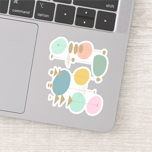 Retro atoomruimtetijdperk midden eeuw modern sticker (Detail)