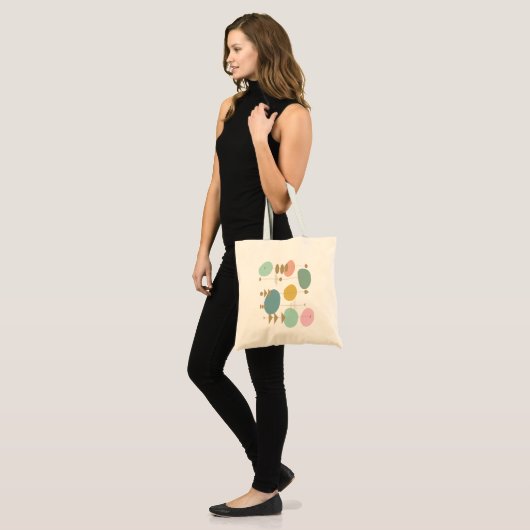 Retro atoomruimtetijdperk midden eeuw modern tote bag (Voorkant (model))