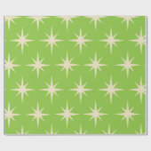 Retro atoomsterpatroon op kalkgroen cadeaupapier (Vlak)